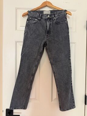 High-Rise Straight Leg Gray Jeans